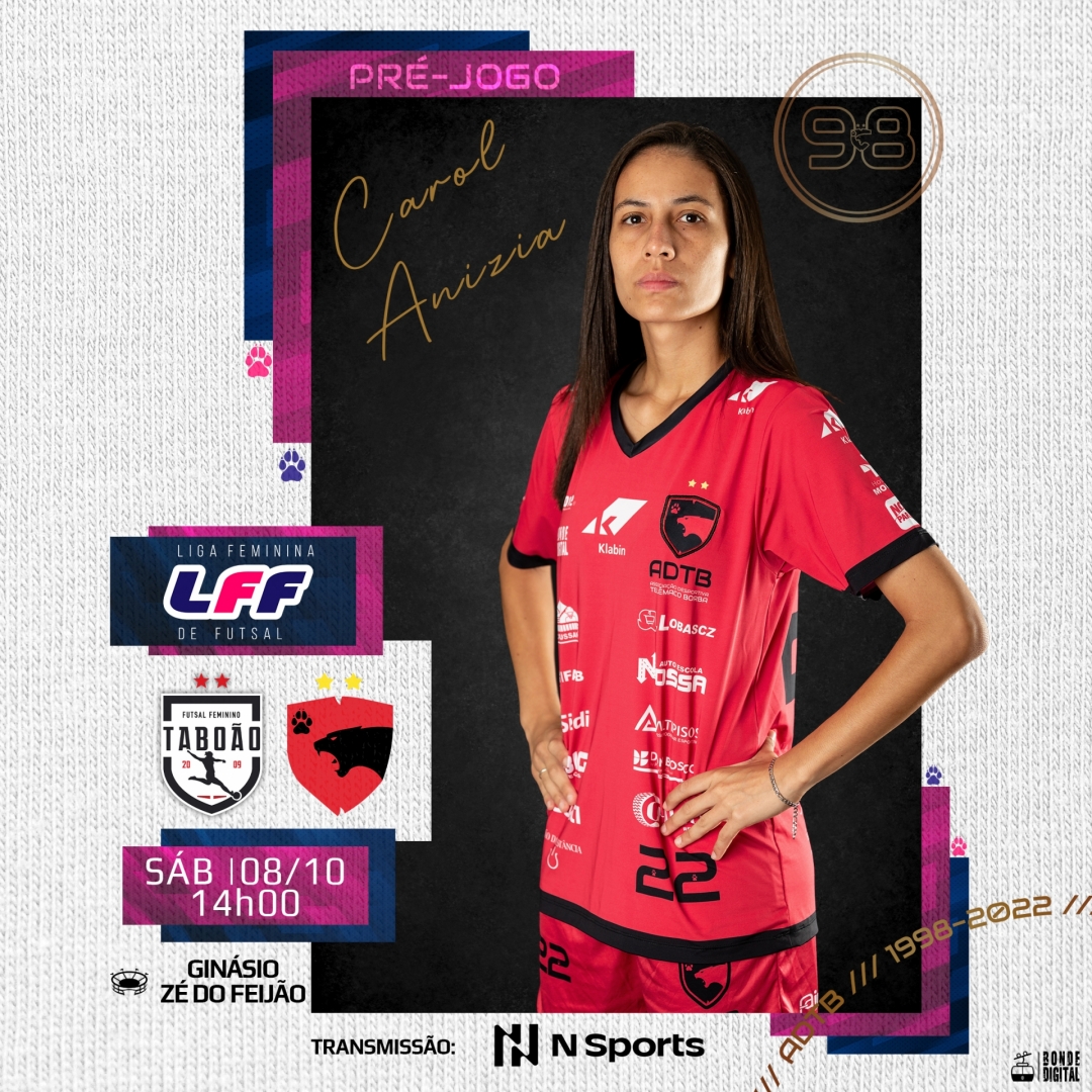 SÁBADO as Panteras entram em quadra no Ginásio Zé do Feijão para o jogo de volta das Quartas de Final da Liga contra a equipe de Taboão...!!!

🏆 LFF
✍ QUARTAS DE FINAL (VOLTA)
⚽ TABOÃO MAGNUS X ADTB
🏟 GINÁSIO ZÉ DO FEIJÃO - SP
🗓 08/10 - 14h
📺 Transmissão: NSPORTS
🐾🐾