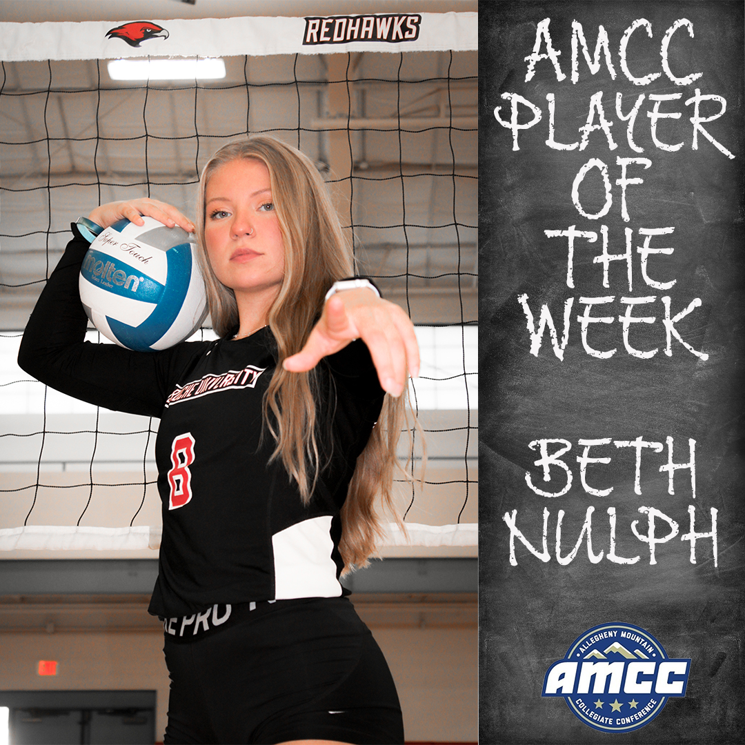 Congratulations to Bethany Nulph on being named AMCC Offensive Player Of The Week. This week she recorded 40 kills including a career high of 23 in a win against Lycoming!