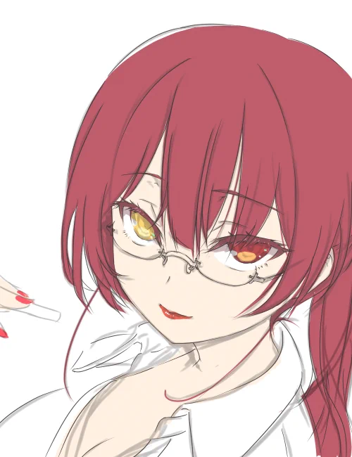 宝鐘マリンさんをおえかきす。完成するかは不明。 