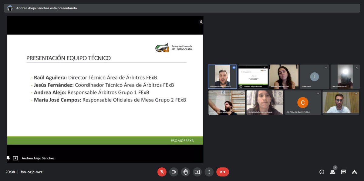 FExB's tweet photo. Esto empieza!! @Primera_FExB 
Reunión de Andrea Alejo, Responsable de Arbitros/as Grupo 1 @FExB, con los Clubes que participan en 1ª Nacional (Masc y Fem) para exponer el trabajo que se hará con los arbitros/as de 1ª y ponerse a su disposición como enlace con el Área de Árbitros. https://t.co/isv4vcx2tm