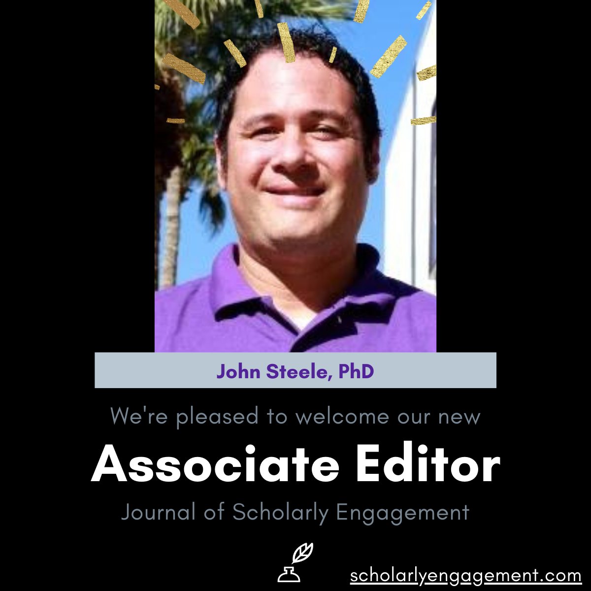 JSE is growing! We are pleased to welcome John Paul Steele, PhD as Associate Editor. Dr. Steele brings years of experience in scholarly writing, research, and peer reviewing to the JSE. We look forward to your contribution to the journal.#AcademicTwitter #Journal #Boyer