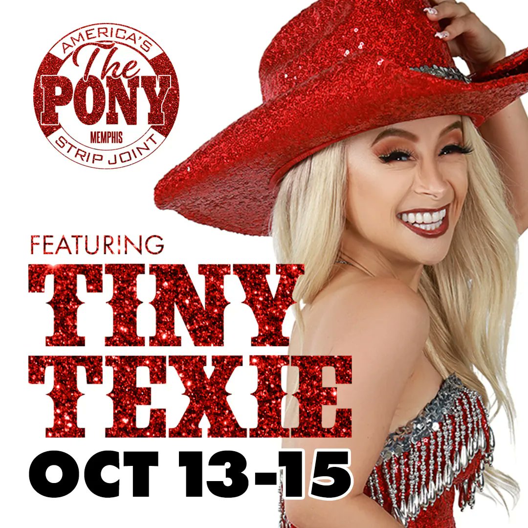 TheponyM's tweet photo. We're 1 week away from welcoming Tiny Texie to Memphis!
October 13-15!
.
.
.
#TinyTexie #Pintsized #Firecracker #TinyDancer #FeatureEntertainer #ThePonyClub #Memphis #MemphisNightLife #MemphisHappyHour #MemphisBar #MemphisClub https://t.co/WAAoDv3JJv