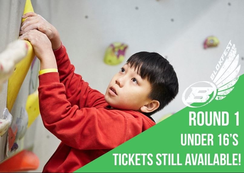 Calling all climbing kids!! 

Tickets are still available for Under 16’s for Blokfest Round 1 on Saturday 8th October. 

Blokfest is now sold out for Over 18’s categories.

We’re psyched to see you all this Saturday 💪👊💪

U16s Tickets here:
l8r.it/9IiG