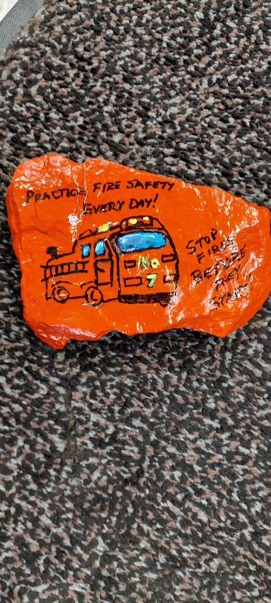 WindsorFire1's tweet photo. Thanks for sharing your #safetyrocks with us Cathy, and reminding us to practice FIRE SAFETY everyday! #FPW22 #windsorfire1 #safetyrockswindsor #FirePreventionWeek https://t.co/BNgpw8JPit