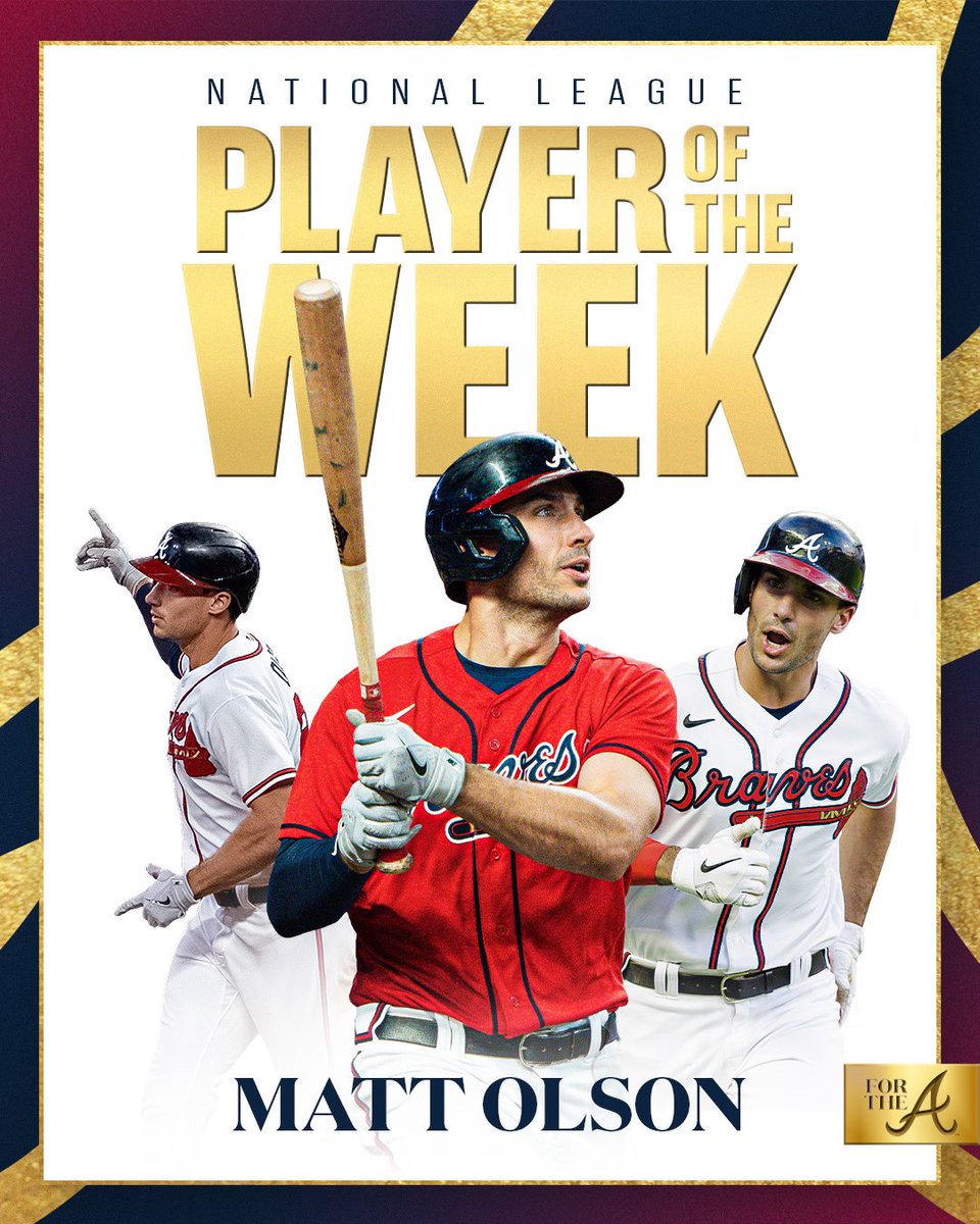 Braves's tweet photo. Even on a day off the #Braves are still winning 😎

Congratulations @mattolson21! 👏 https://t.co/hI9zE7WsBN