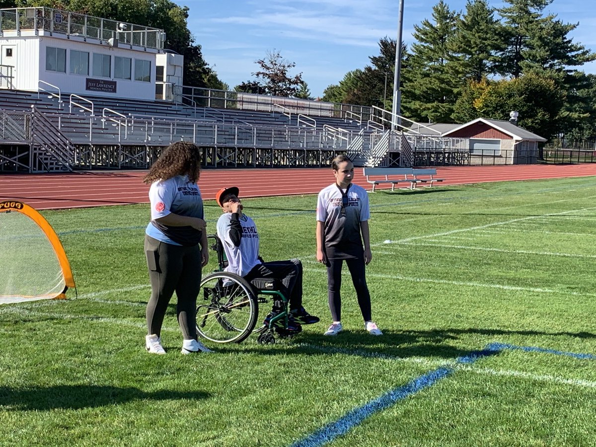 BethelSports's tweet photo. It is a beautiful day for our first Unified event of the year.  Thanks to Joel Barlow for coming and participating in our soccer game. https://t.co/iTQAi5uWEF