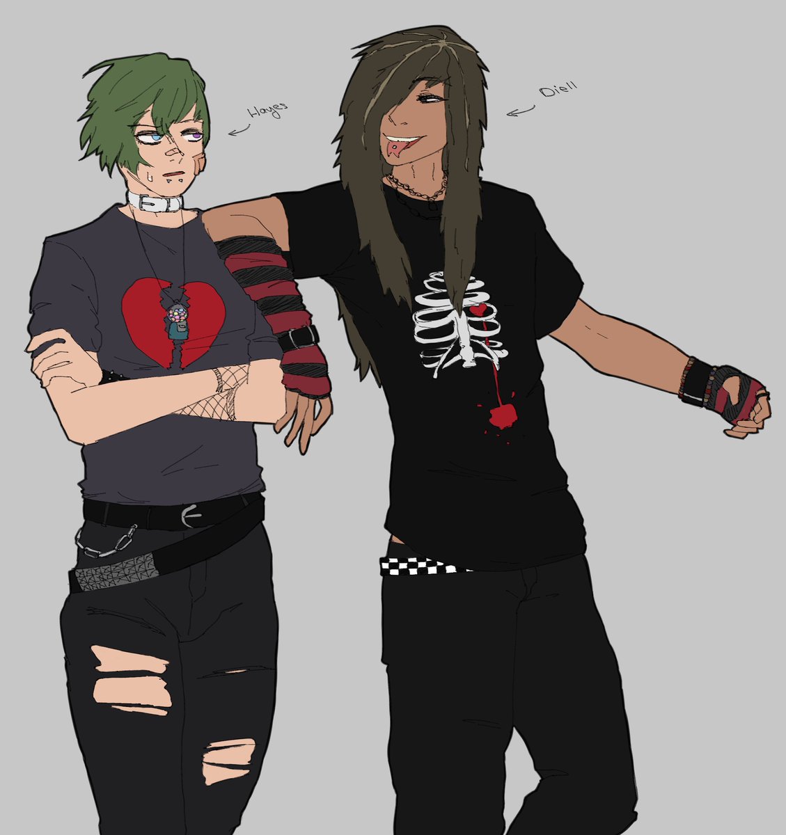 hyomi_sama's tweet photo. Mine and a friend's OC but with the 2000's emo fashion https://t.co/dHCkGLPWN2