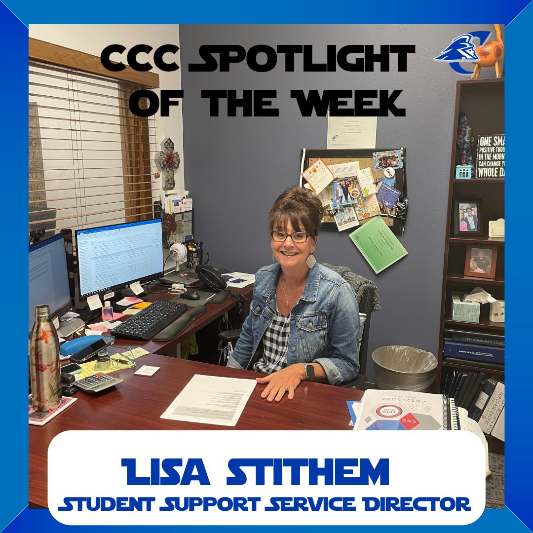 ColbyCCollege's tweet photo. CCC Spotlight Of The Week
Hometown? Colby Kansas
Higher Education? Fort Hays State University
Where can students find you? Student Support Center in the union some students refer to her as "The Campus Mom"
How many years they've been at CCC? 28 years
#IamCCC #StudentSupport https://t.co/TFQsM1V4x1