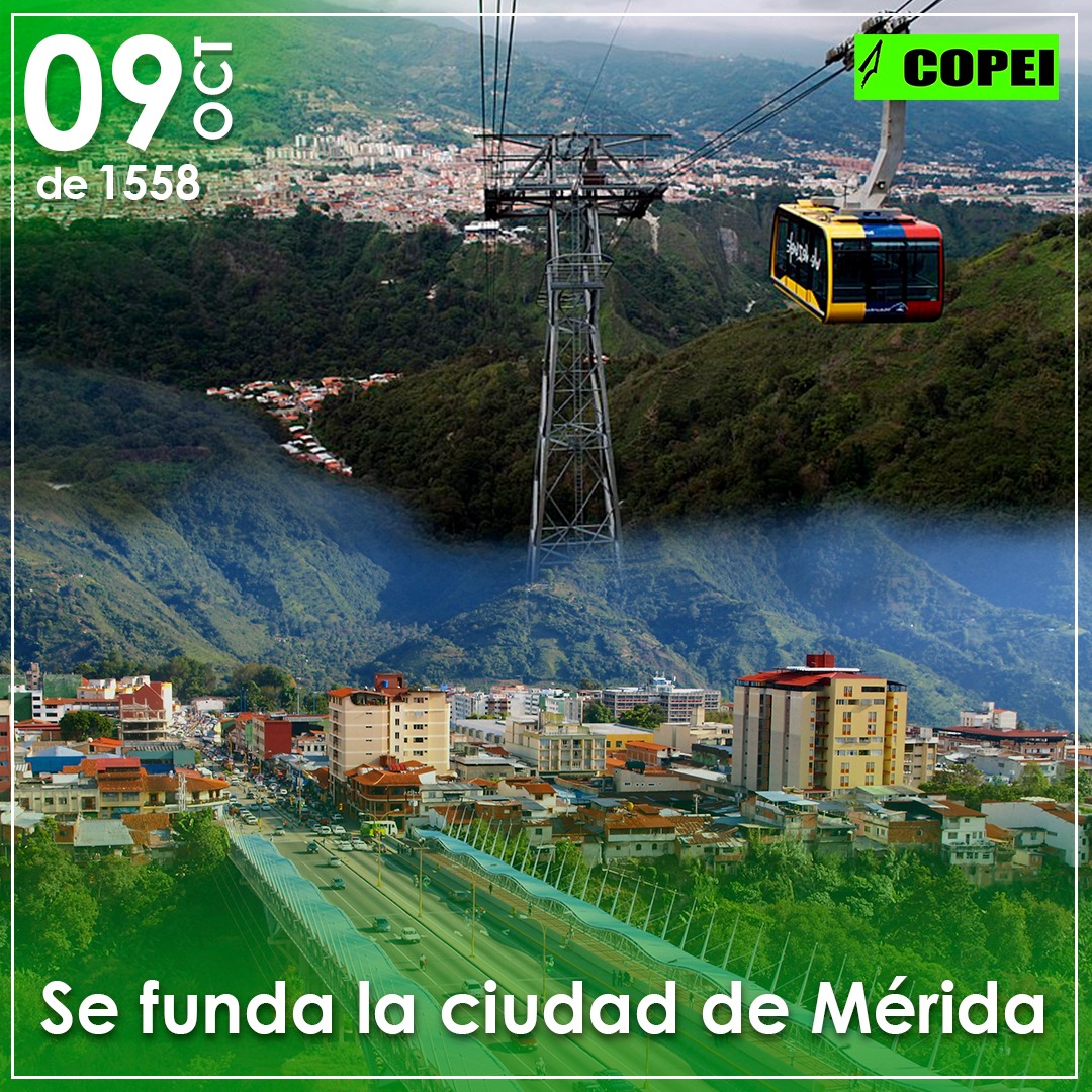 Copei_Partido's tweet photo. #Mérida Fundada el #9DeOct de 1558,por el Capitán Juan Rodríguez Suárez, dio el nombre de Santiago de Los Caballeros de Mérida a la ciudad en honor a la tierra que lo vio nacer.

Un abrazo fraterno para toda su gente que siempre recibe de brazos abiertos a la Democracia Cristiana https://t.co/mawGi4V6NS