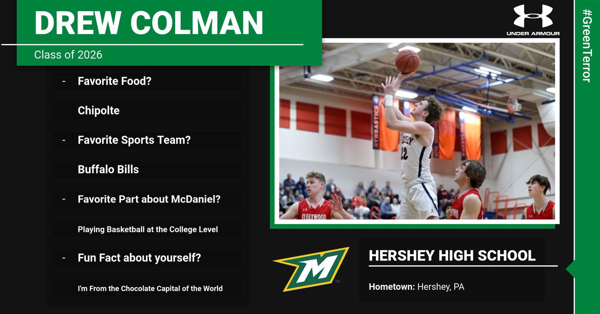 Introducing the next member of our class of 2026. Drew Colman welcome Drew! <a href="/drewcolman13/">Drew</a> #McDanielBball