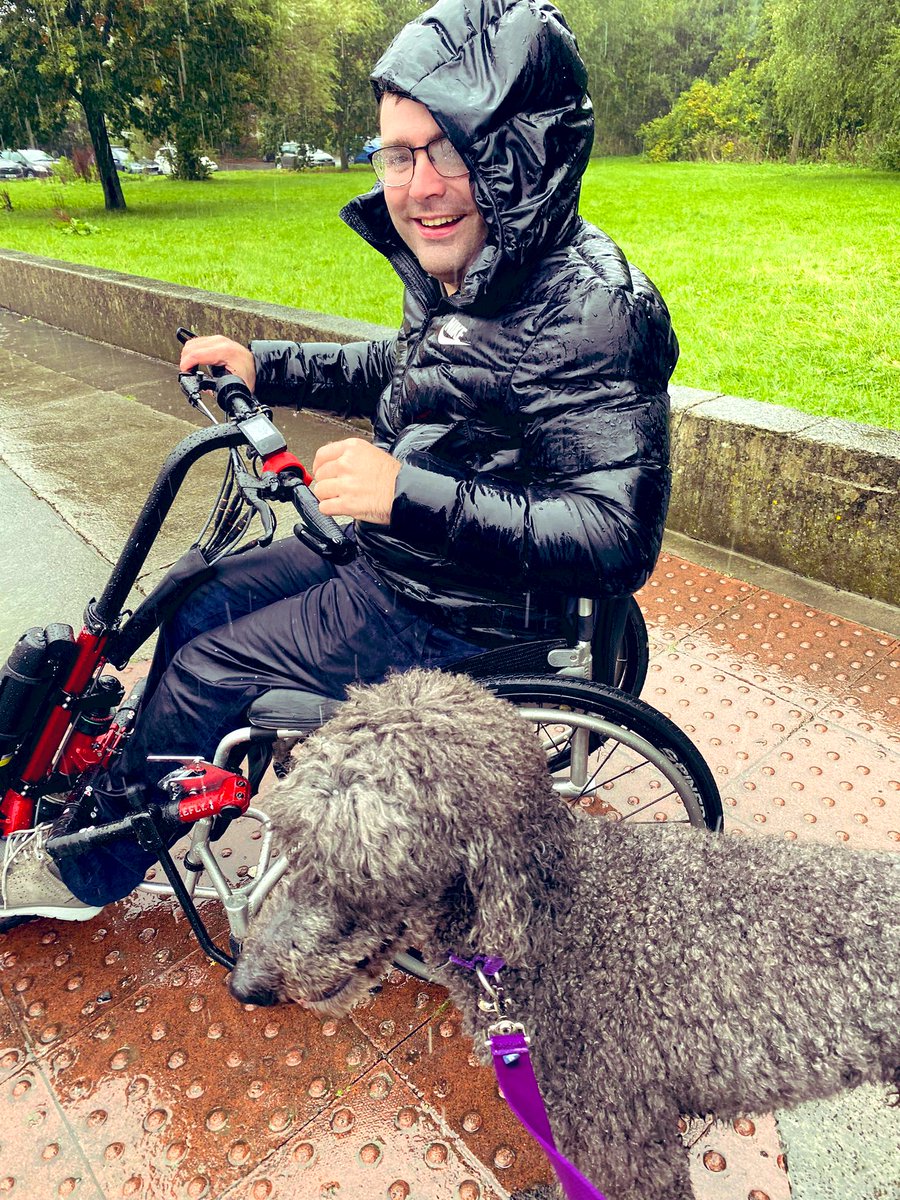 Happy  #WorldCerebralPalsyDay Eventually ventured out for a walk after two week recovery from covid.  It’s only a shower! Great to be out again.