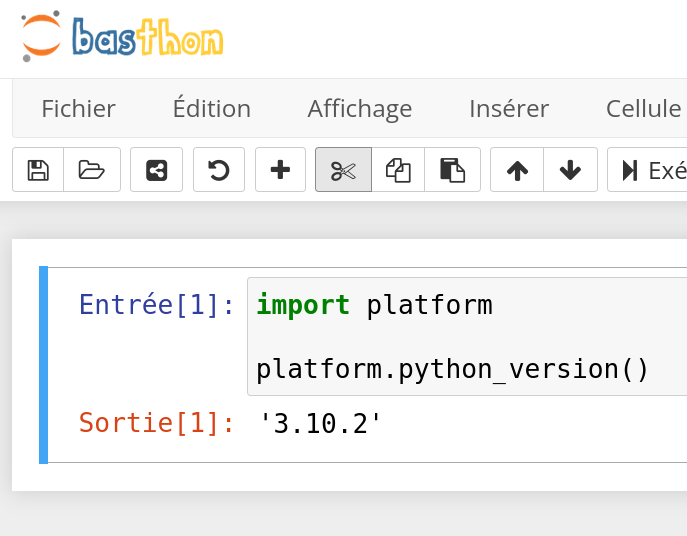 BasthonPython's tweet image. Python 3.10.2 débarque dans Basthon grâce à l&apos;excellent @pyodide v0.21.3 !