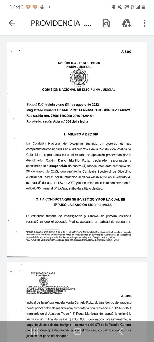 divulgajuridica's tweet photo. Prominente providencia del magistrado @maurodriguezt en el que se explica la diferencia entre prueba ilícita e ilegal en mensaje de datos (nota de voz, pantallazos, etc) en el derecho disciplinario judicial. https://t.co/g6Aq1QsfNJ