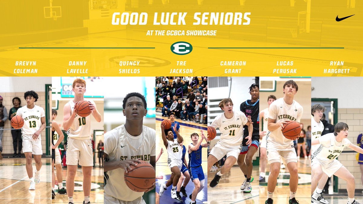 Good luck to the St. Edward Basketball seniors taking part in the @gcbcadistrict2 Showcase tonight! Bright future ahead for these young men #EDSUP #BUILTDIFFERENT