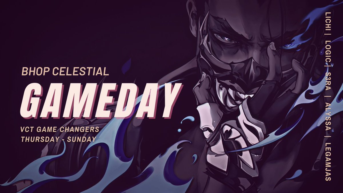 VCT GameChangers Today!!! So excited.
@ 1PM PST 
Streamed on twitch.tv/smhsera &lt;3