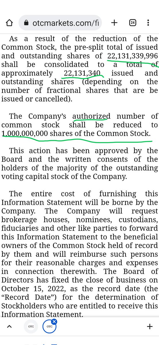 MaxInvestor89's tweet photo. $TGGI I have always stated that the possibility of a reverse split for NASDAQ Uplisting was VERY high...

But, I was thinking 1:50 or so, not 1:1000...😥

Nov 27 = proposed R/S date

Timing is bad, it's too soon for no reason.

They are reducing the A/S by 100x = slight relief https://t.co/B60oEBUGw3