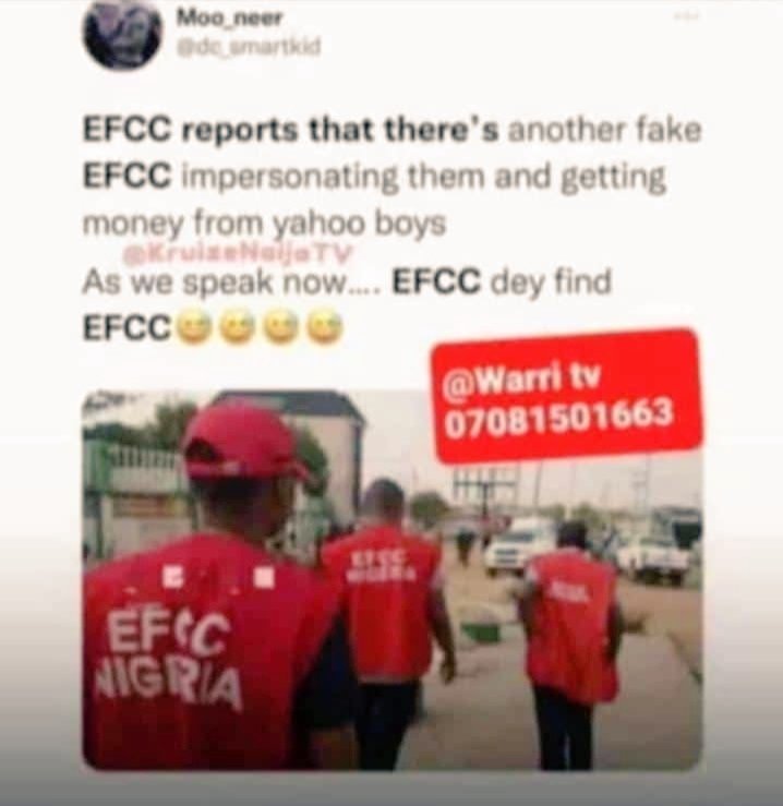 Markdada11's tweet photo. @officialEFCC Jokers, which way Nigeria? 💔 https://t.co/0FucvUgBAr