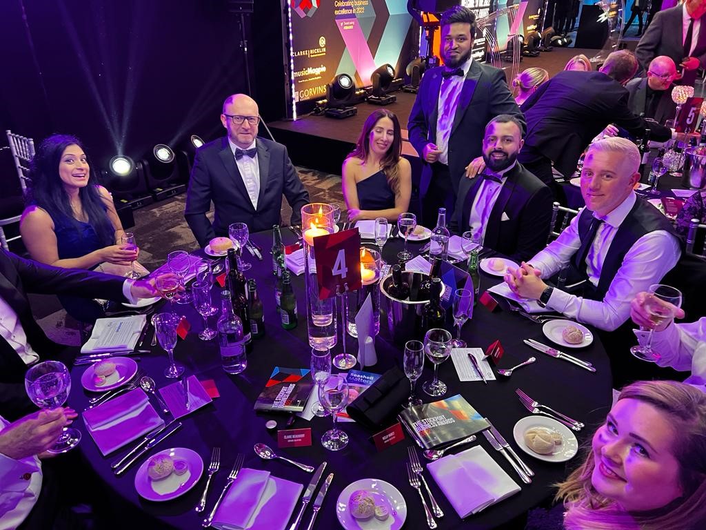 Gorvins's tweet photo. The Gorvins team is enjoying a lovely evening at the @StockportAwards.  #stockportawards #stockportbusinessawards https://t.co/HDVwKHvCd5