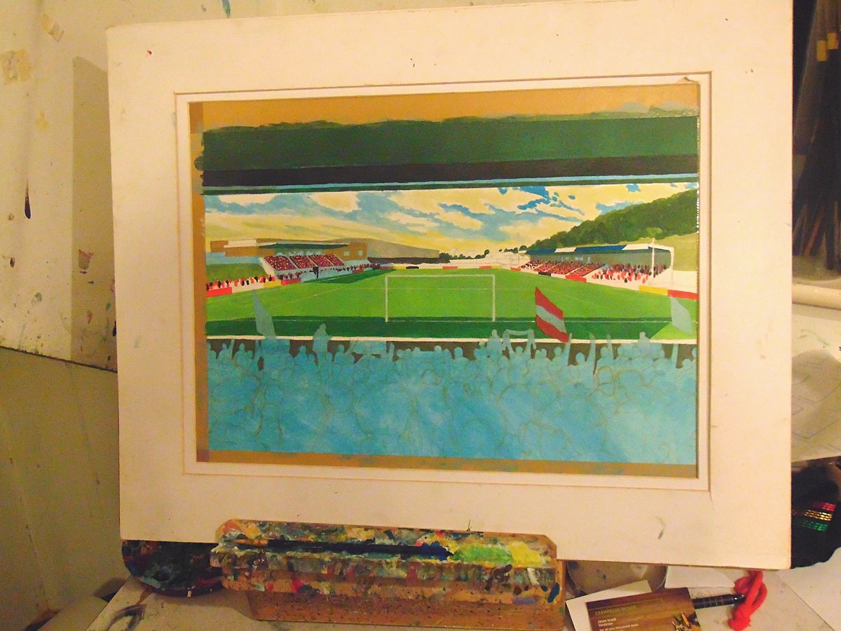 hey @safc @SAFCSeadogs  painting im doing of #scarboroughathletic #flamingolandstadium follow to see its progress