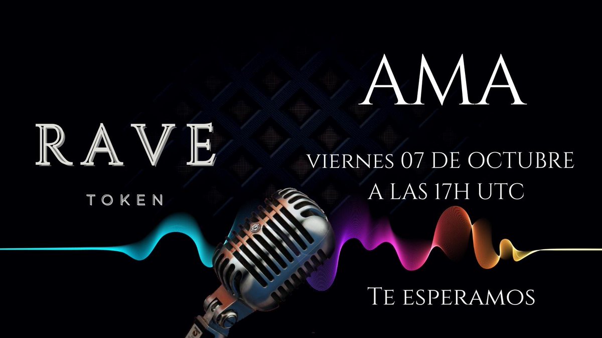 #RAVE 
Nos complace comunicar que el próximo viernes día 07 de octubre se realizara un AMA en el grupo oficial.
grupo oficial: t.me/RAVEOFICIAL
No te lo pierdas.🔥🔥🔥🔥🔥
#RaveArmy #Crypto #Cryptocurency #blockchain #BSC #BSCGems #altcoins #PrivateSale #giveaway