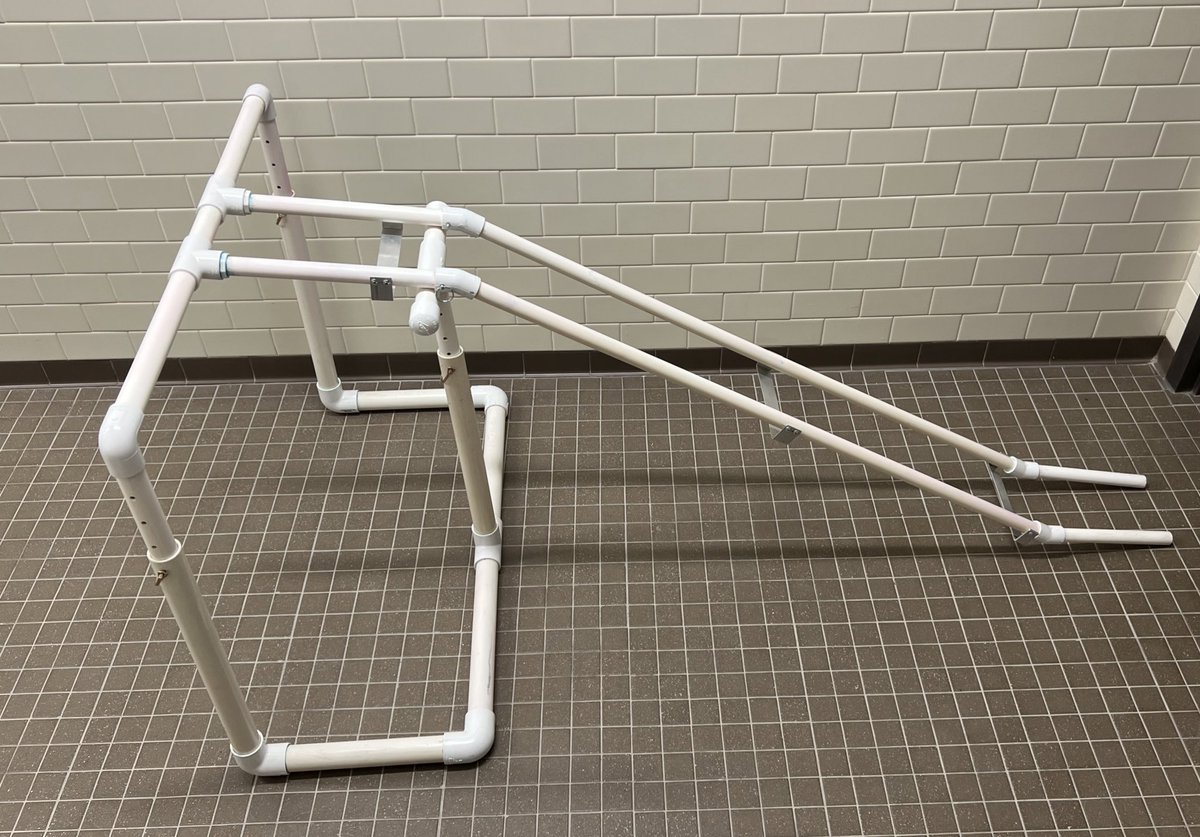AlBocian's tweet photo. Here is an #Adapted #Bowling ramp created by our maintenance team designed with a larger width to #Accommodate wider wheelchairs; it also has adjustable height. 

This allows Ss to directly face the pins to better see them fall. 

#AdaptedPE #VI #APE #Physed #DIY #Equipment #PVC https://t.co/LwWW1Y5fZp