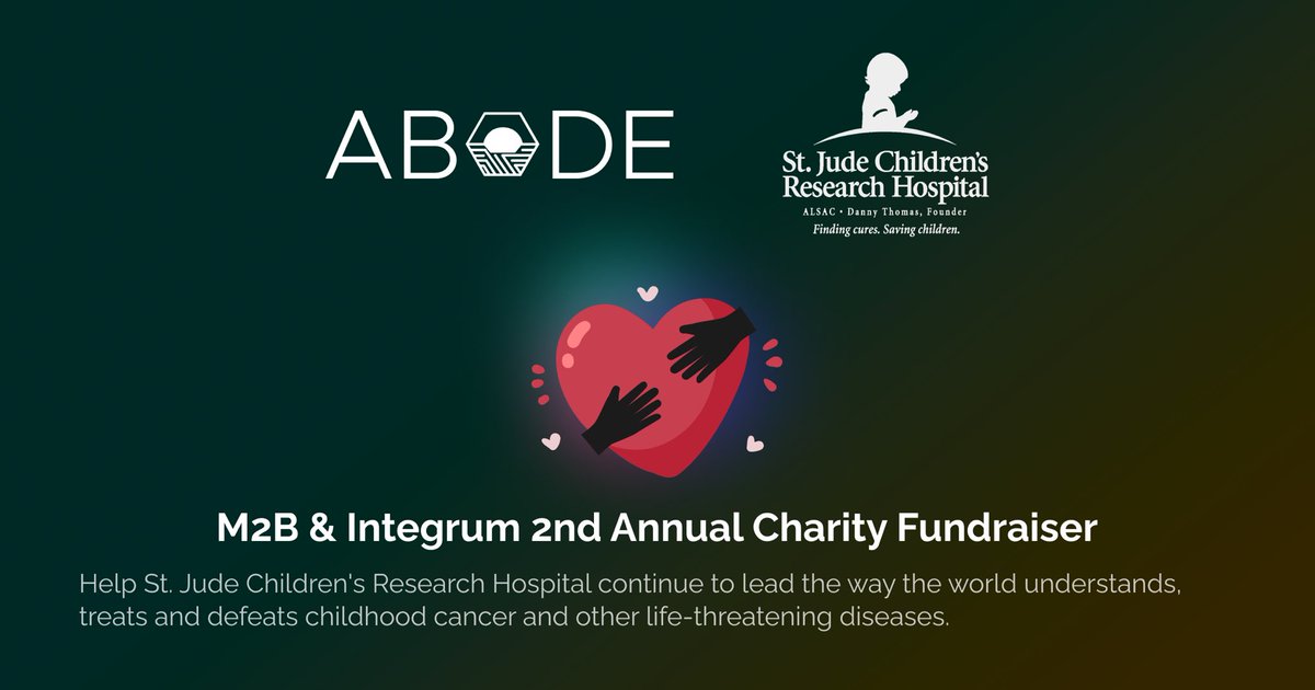 We will be sponsoring M2B and Integrum’s charity fundraiser to support St. Jude’s Research Hospital. 
We would love your help in supporting this fantastic organization. Abode will be offering a 15% discount on your NFT purchase when you donate. Please our website for details.