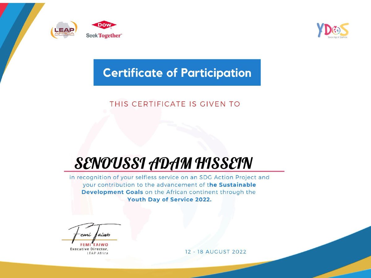 Adams_Unfilterd's tweet photo. Ravi d'avoir participé à la journée de service de la jeunesse en tant que #Project_Lead en matière d'éducation de qualité #SDG4
Merci! @LEAPAfrica
#YDOS
#Tchad https://t.co/5HpTExozCX