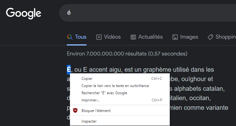 Je suis le seul à faire ca pour chopper le "é" en Majuscule ?