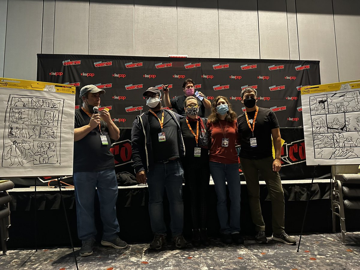 Page 1 Panel 1 from <a href="/BuddyScalera/">Buddy Scalera | Content Strategist</a> &amp; <a href="/ComicBookSchool/">Comic Book School by Buddy Scalera</a>. Seeing pros' different interpretations of a script drawn live... always an mazing panel. #NYCC2022 #NewYorkComicCon <a href="/JAMALIGLE/">Jamal Yaseem Igle</a> <a href="/Redheadeded/">Erin Donnalley</a> <a href="/mikedoestheart/">Mike Does Art (Mike Ponce)🎨</a> <a href="/TheSurrealAri/">A. A. Rubin</a> <a href="/LiveTalesBeyond/">TalesBeyond</a>