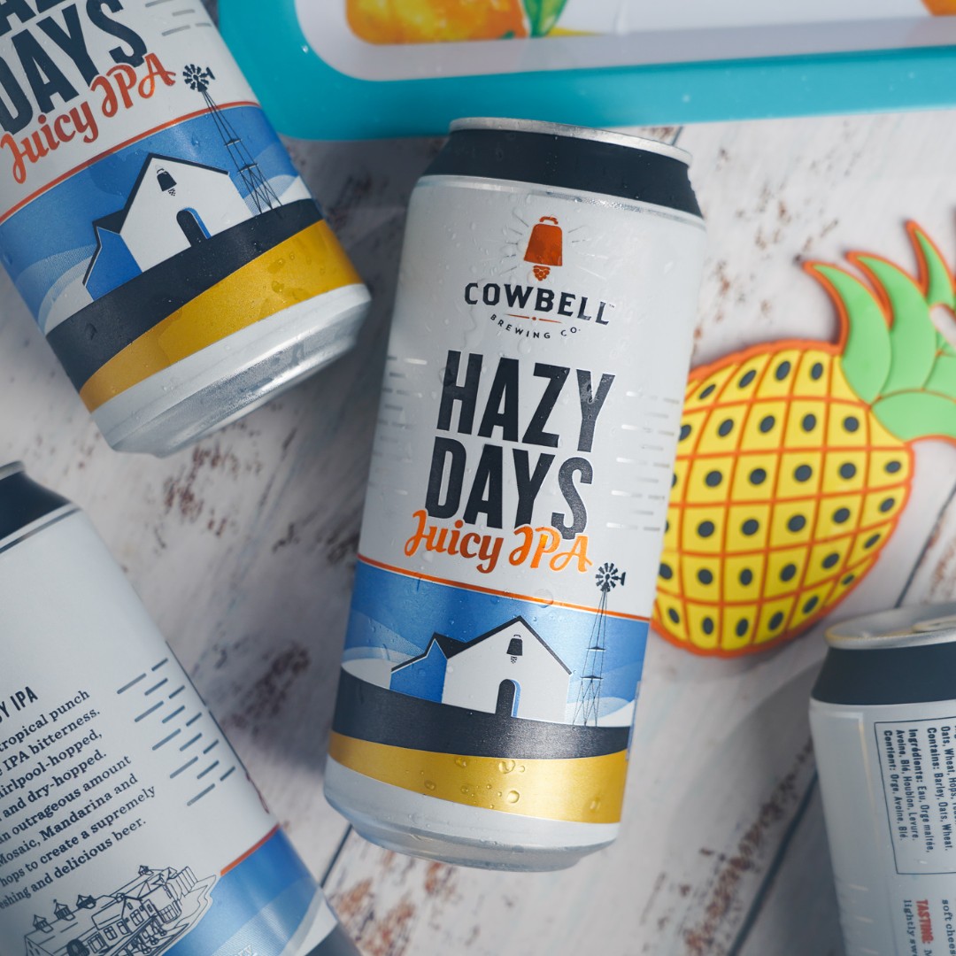 Hazy Days bursts with tantalizing tropical hop aromas and juicy flavours of mango, pineapple, papaya and sweet orange.  This is one extra J U I C Y IPA you won't want to miss!

#juicyipa #craftbeer #cowbellbrewing #lcbo #beerstore