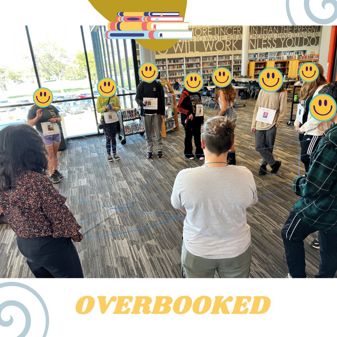 Overbooked had our 2nd book club meeting to discuss our latest book (thanks to <a href="/305EdFoundation/">Salina Education Foundation</a> ). Students created a custom collective yarn art piece and discussed about their favorite YA character traits. 
<a href="/usd305libraries/">USD 305 Libraries</a>  #305GrowsGreatness