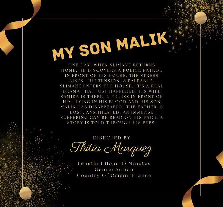 THITIAMARQUEZ's tweet photo. J’ai le plaisir de vous annoncer une nouvelle sélection pour notre film #monfilsmalik, il est sélectionné au  @UniversalFFest  à New-York ,dans la catégorie "meilleur film d'action"
Notre 19 ème sélections... 🙏💪🎥
Encore bravo à toute l'équipe. #festival #film #cinema #newyork https://t.co/ddJX8VFQ9f