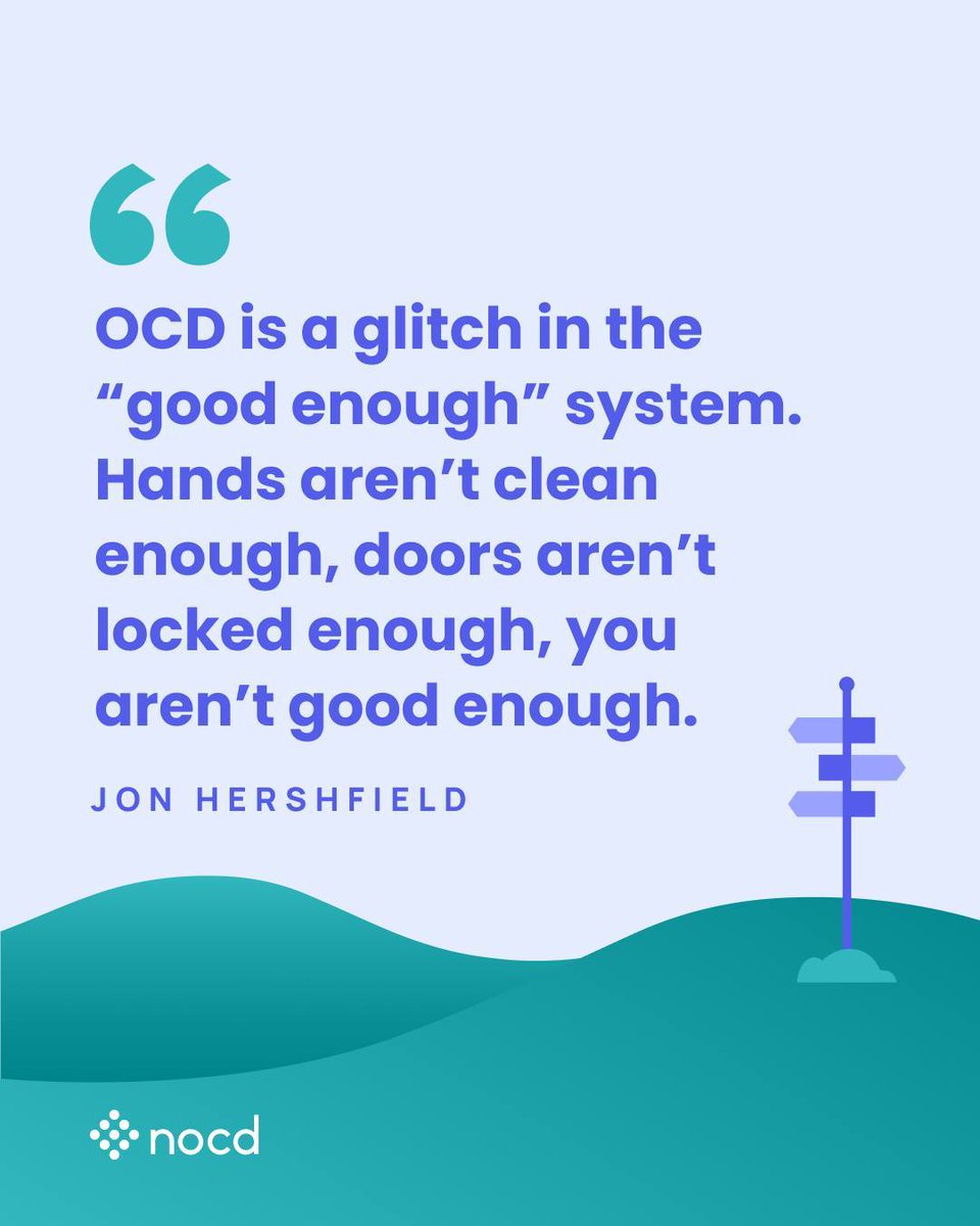Thanks @ocdbaltimore for this simple but effective way in explaining how OCD can make us feel like we aren't 'good enough'. In reality, all of those things are already good enough. You are already good enough.