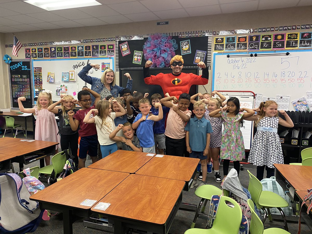 mrsngrayson's tweet photo. We loved having Mr. Incredible as our mystery reader! He sure made us laugh a lot #mccluremarshals @McClureMarshals https://t.co/nS4tDbZnDz