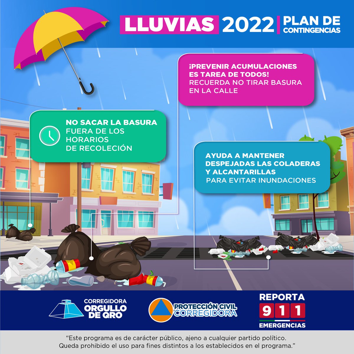 Ante el pronostico de #Lluvias en el Municipio de Corregidora, toma precauciones y mantente informado a través de los canales oficiales 📲.

En caso de emergencia comunícate de inmediato a la línea de emergencias 9️⃣-1️⃣-1️⃣.