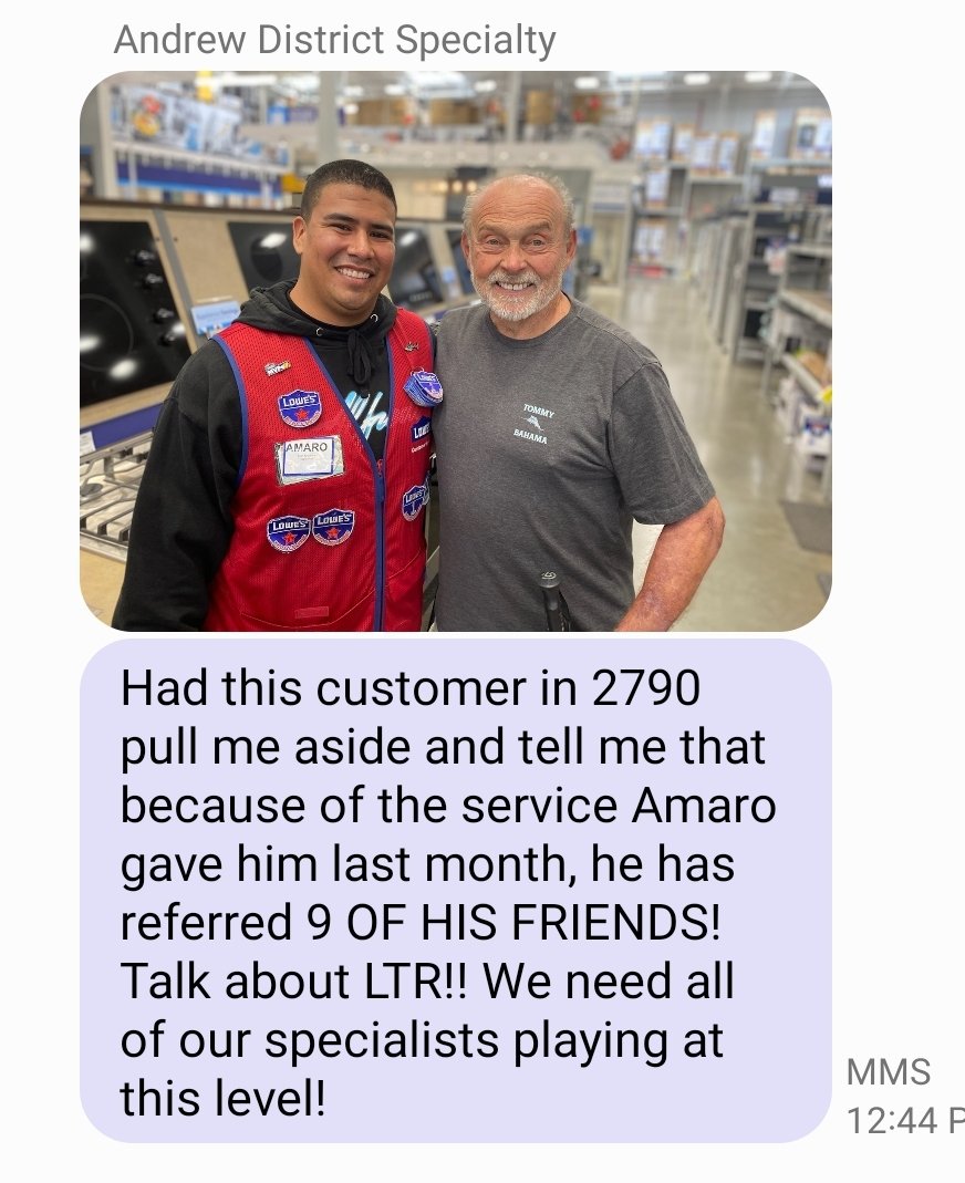 MV2790's tweet photo. Just got this message from my district specialty manager Andrew. Great job Amaro https://t.co/ROOwnMxCAn