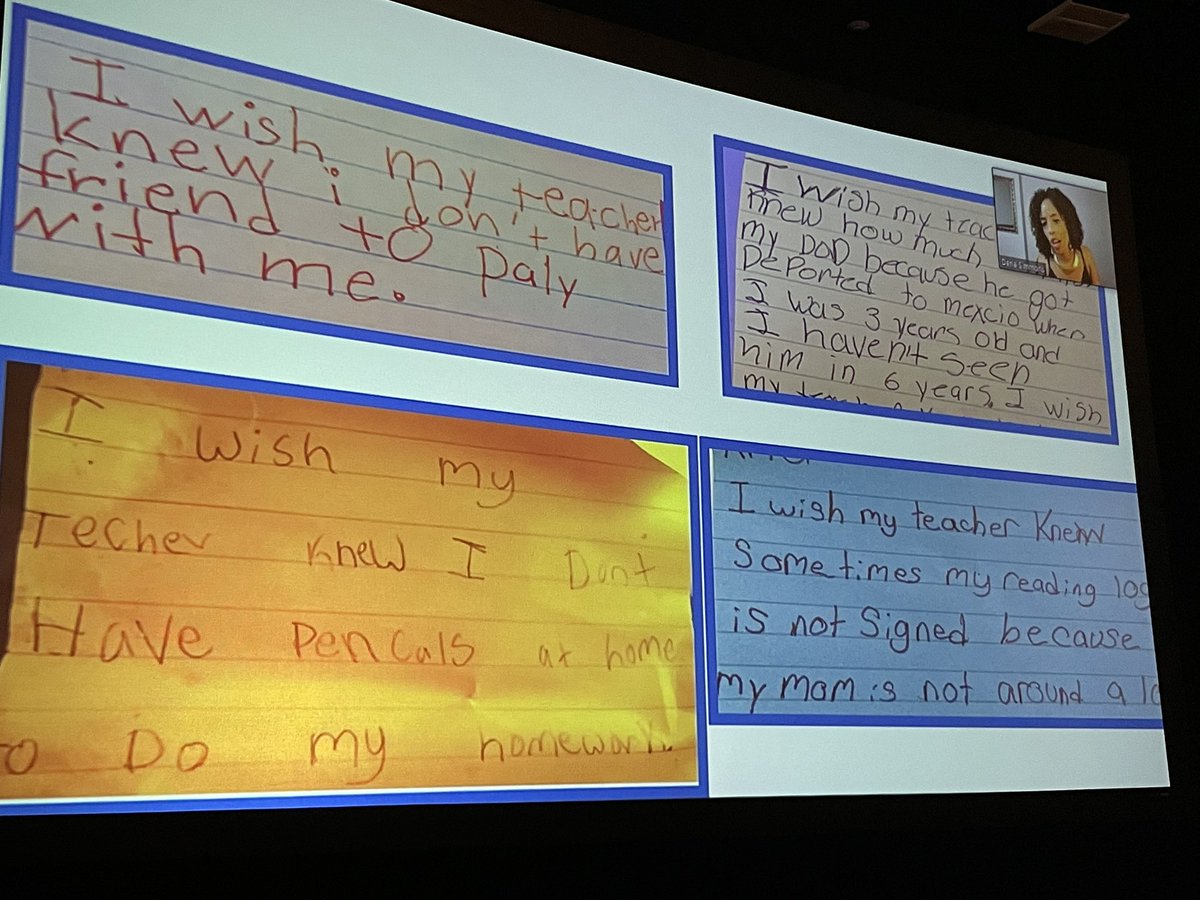 dcastellanohsd's tweet photo. I wish my teacher knew...... How do we see,hear and value our students? Such a simple yet powerful activity. #hesdpride @HuenemeElemSD #casc22 https://t.co/UyRlAwq5CU