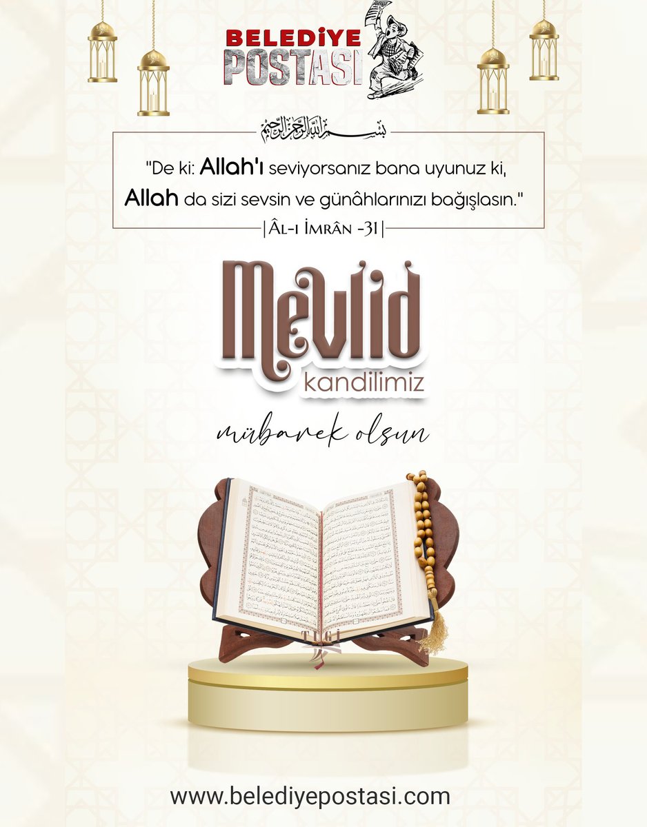 Mevlid Kandiliniz Mübarek Olsun
belediyepostasi.com
<a href="/s_soranlar/">Sadrettin Soranlar</a>