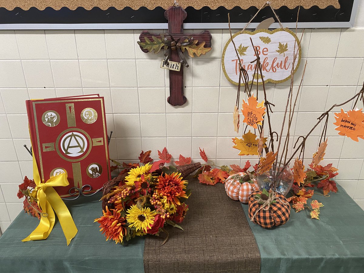 Beautiful school prayer table created by Ms. Stergiou’s and Ms. Clarke’s class.