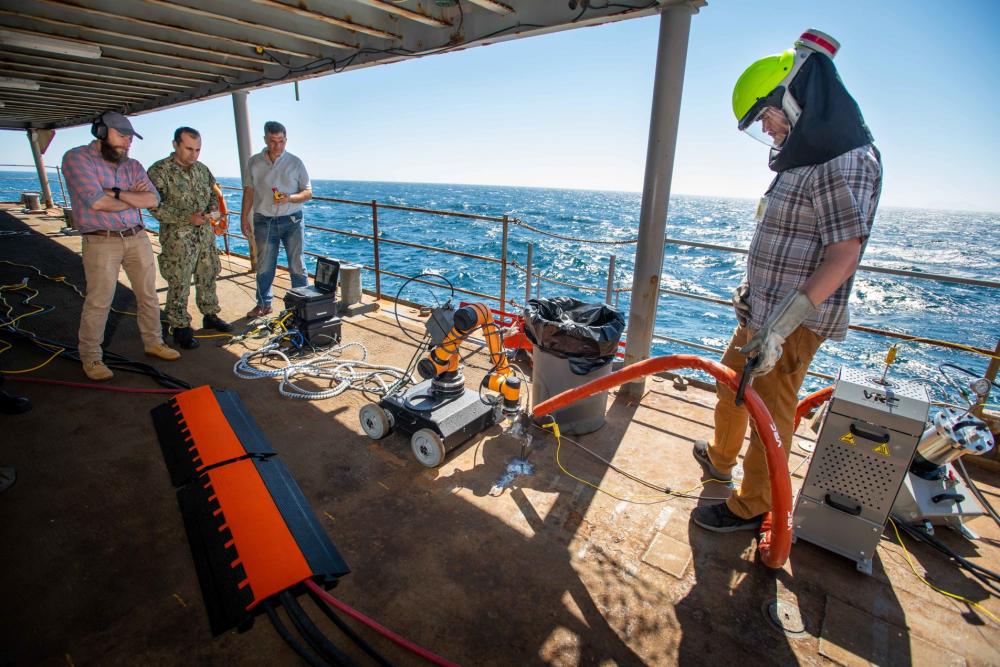 VrcMetal's tweet photo. VRC had a great experience attending #REPTX2022 hosted by the U.S. Navy @Naval Surface Warfare Center Port Hueneme Division. Thank you for the invitation and the opportunity to show what #VRCMetalSystems high-pressure cold spray can do. https://t.co/Z3HOwJUTCo
