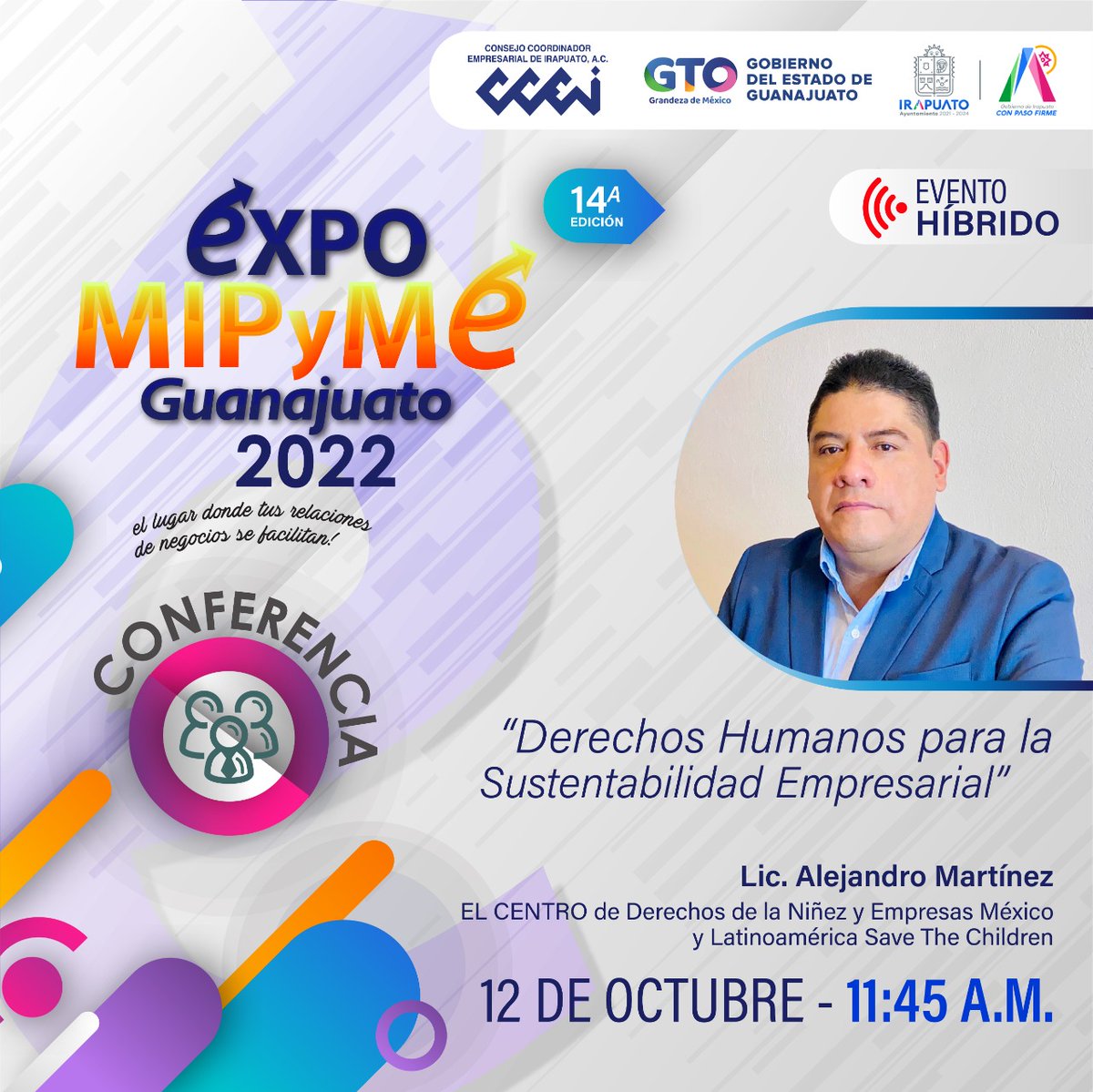 CentroDerechos's tweet photo. Les invitamos a seguir la conferencia de nuestro Director Ejecutivo Alejandro Martínez dentro de la #ExpoMIPyMe Guanajuato 2022
🗓 12 de Octubre
⏰ 11:45am
Registrate en 👉🏽 https://t.co/BsFIHa8lBc https://t.co/74cFYCCs2Q