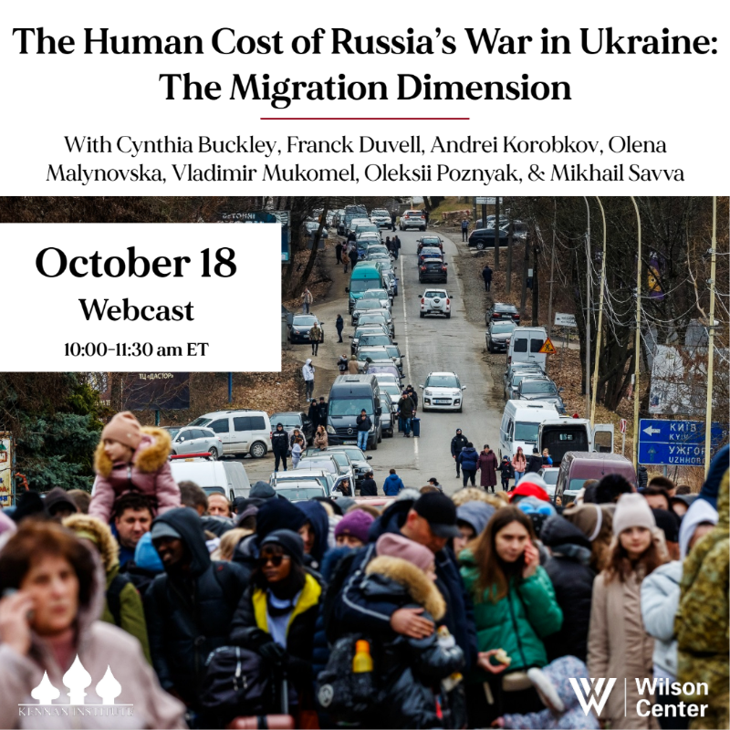 kennaninstitute's tweet photo. [UPCOMING EVENT] #Russia's invasion of #Ukraine has led to a massive wave of refugees and internally displaced persons. Join us on Tuesday, Oct. 18 to discuss the current refugee and #migration crisis with several leading US, European, Ukrainian, &amp; Russian scholars. RSVP below 👇