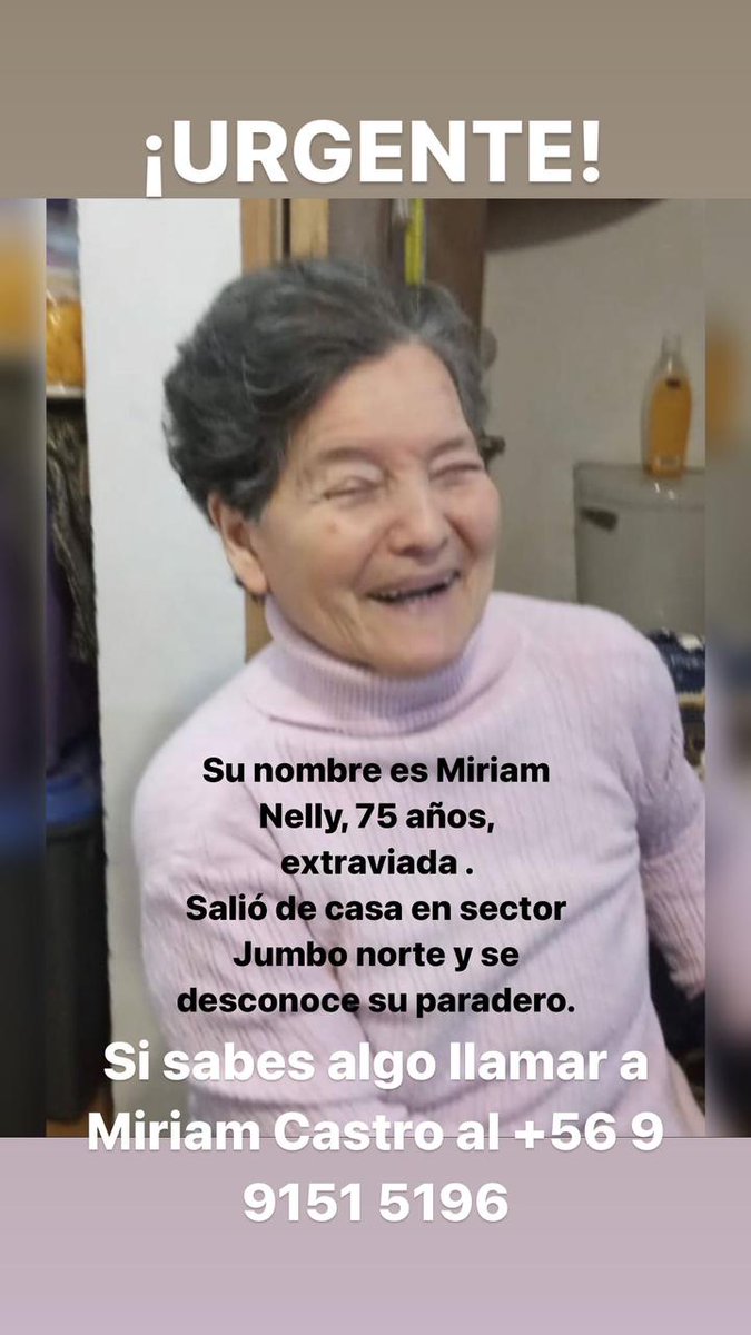 triciapalma's tweet photo. #Antofagasta #PersonaExtraviada
Por favor compartir.
Se agradece cualquier datito. https://t.co/7H73zIQ7UT