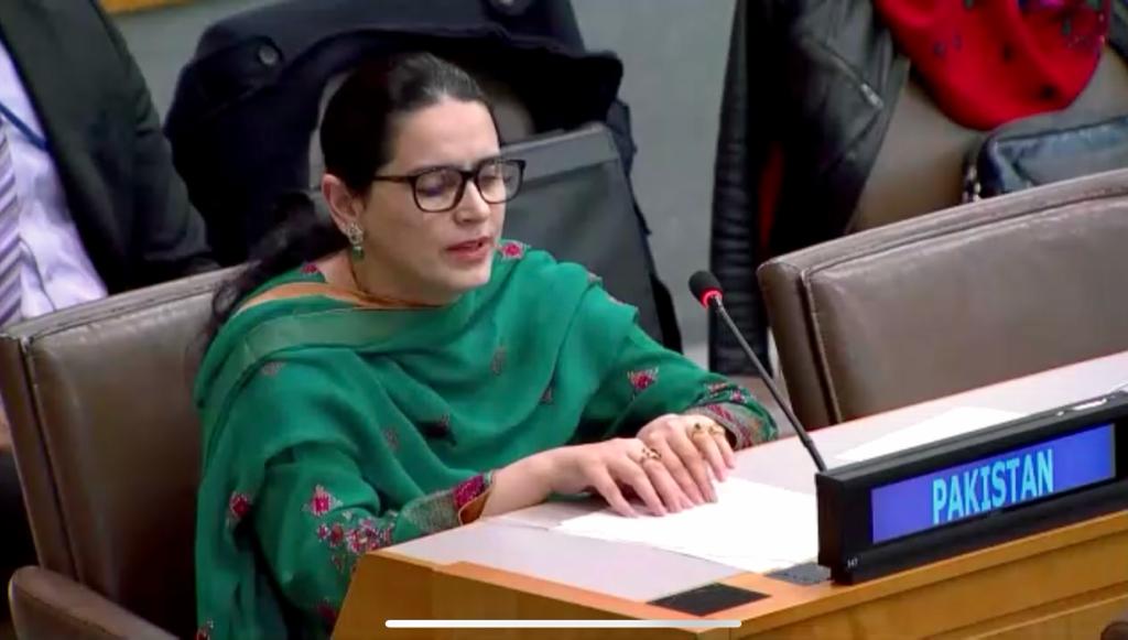 PakistanUN_NY's tweet photo. Pakistan remains committed to the agenda of empowering women in all walks of life. We have ensured empowerment of women in the economic, social, & political spheres: Counselor ๐ต๐ฐ@SSaima11 #3rdCommittee #UNGA77 Advancement of Women โช๏ธhttps://t.co/GB3txIc4hF https://t.co/GRKe3c7PGK
