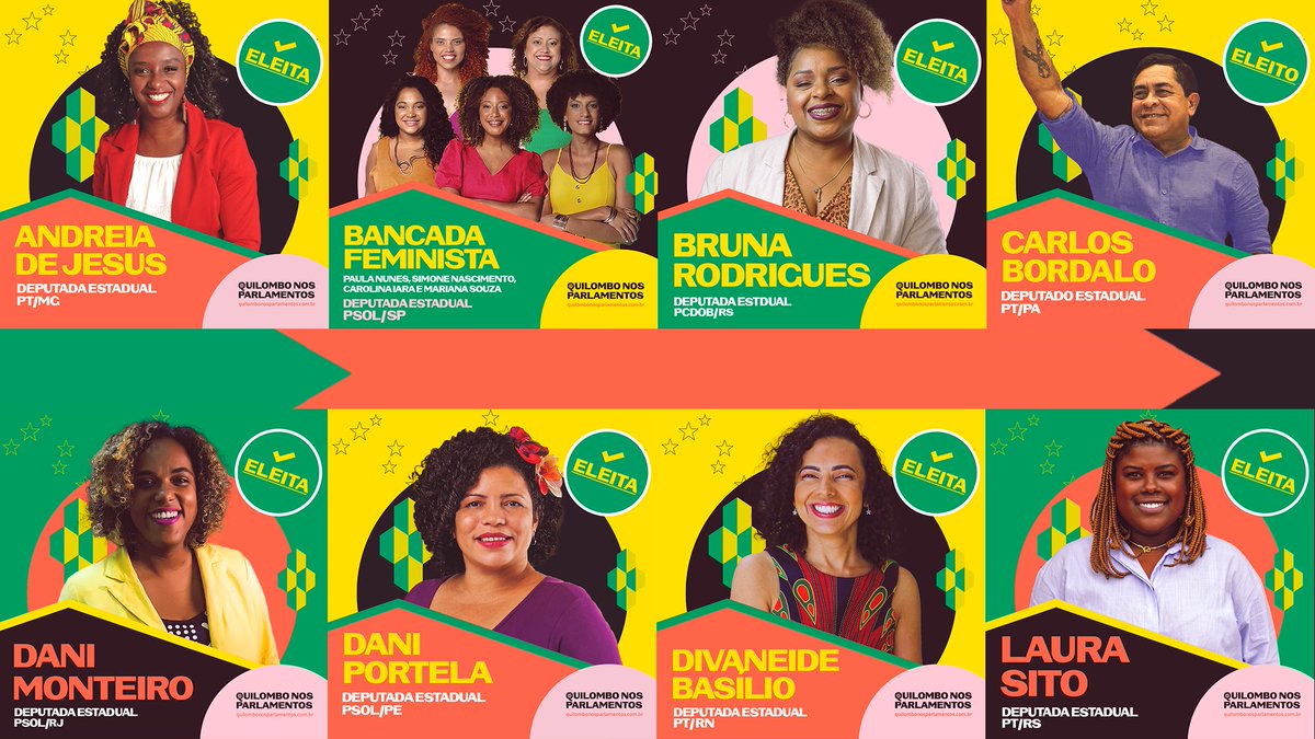coalizaonegra's tweet photo. ✊🏾 A agenda do movimento negro será pautada no Congresso Nacional!
🧶Segue o fio e conheça as candidaturas estaduais eleitas do Quilombo nos Parlamentos. https://t.co/xCtLpHkiYW