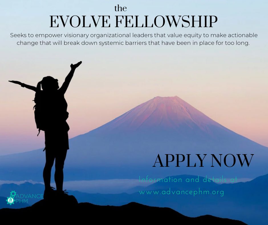 Advance♀PHM (@advancephm) on Twitter photo Apply Now! 📣
ADVANCE-ing Modern Leadership
Introducing the EVOLVE Fellowship!
Learn & apply -
tinyurl.com/yc3srpkt
#equity #DiversityandInclusion #DEI #LeadershipDevelopment #InvestInHer
<a href="/PHMFellowships/">PHM Fellowships</a> <a href="/WomenInPHM/">Women in PHM</a> Apply Now! 📣
ADVANCE-ing Modern Leadership
Introducing the EVOLVE Fellowship!
Learn & apply -
tinyurl.com/yc3srpkt
#equity #DiversityandInclusion #DEI #LeadershipDevelopment #InvestInHer
<a href="/PHMFellowships/">PHM Fellowships</a> <a href="/WomenInPHM/">Women in PHM</a>