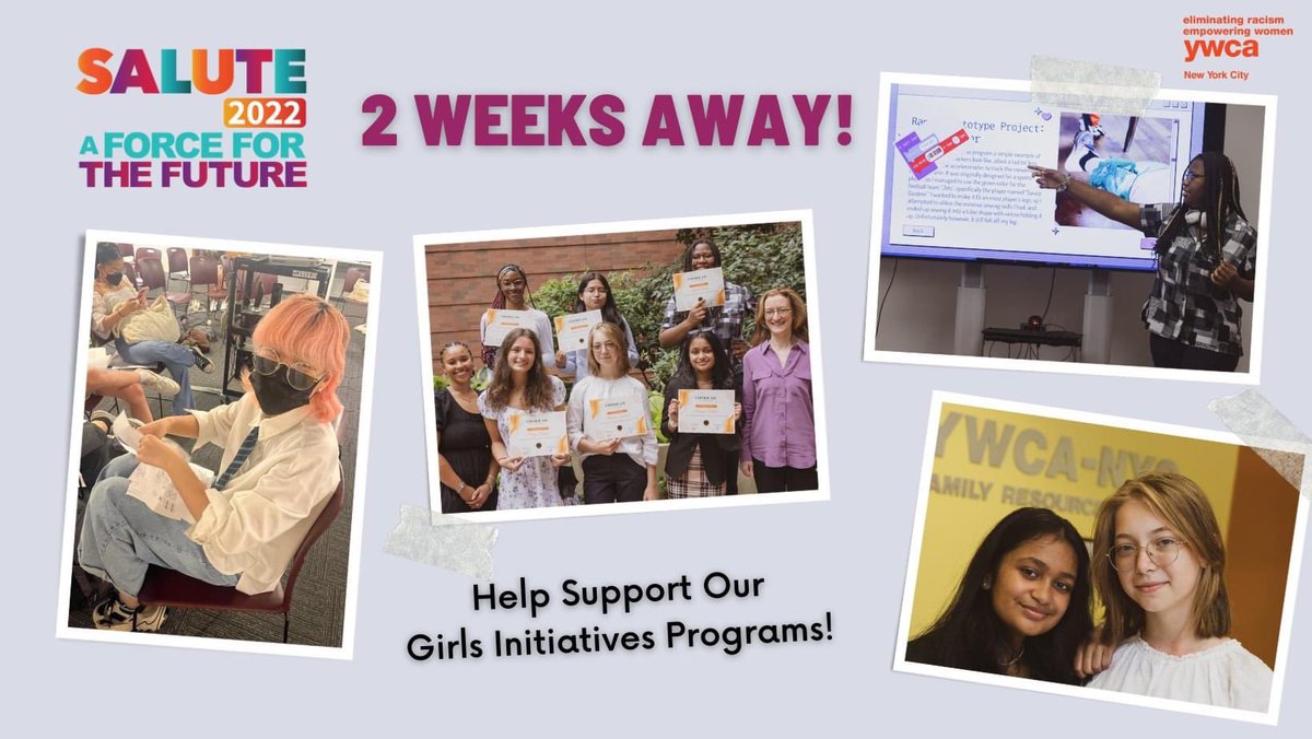 Join us on October 20th at 6:00 PM and learn why our high school girls' participants stay engaged with us even through college! Our 49th Annual Salute fundraiser is the perfect opportunity to donate and contribute. RSVP and donate today via this link: ywcanyc.org/49th-annual-sa…