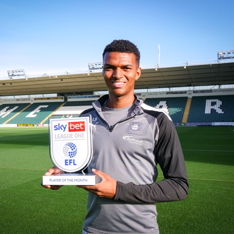 Argyle's tweet photo. 🏆 Steven Schumacher and Morgan Whittaker have been named as @SkyBetLeagueOne Manager and Player of the Month. 

Congrats to both! 🎉

#pafc