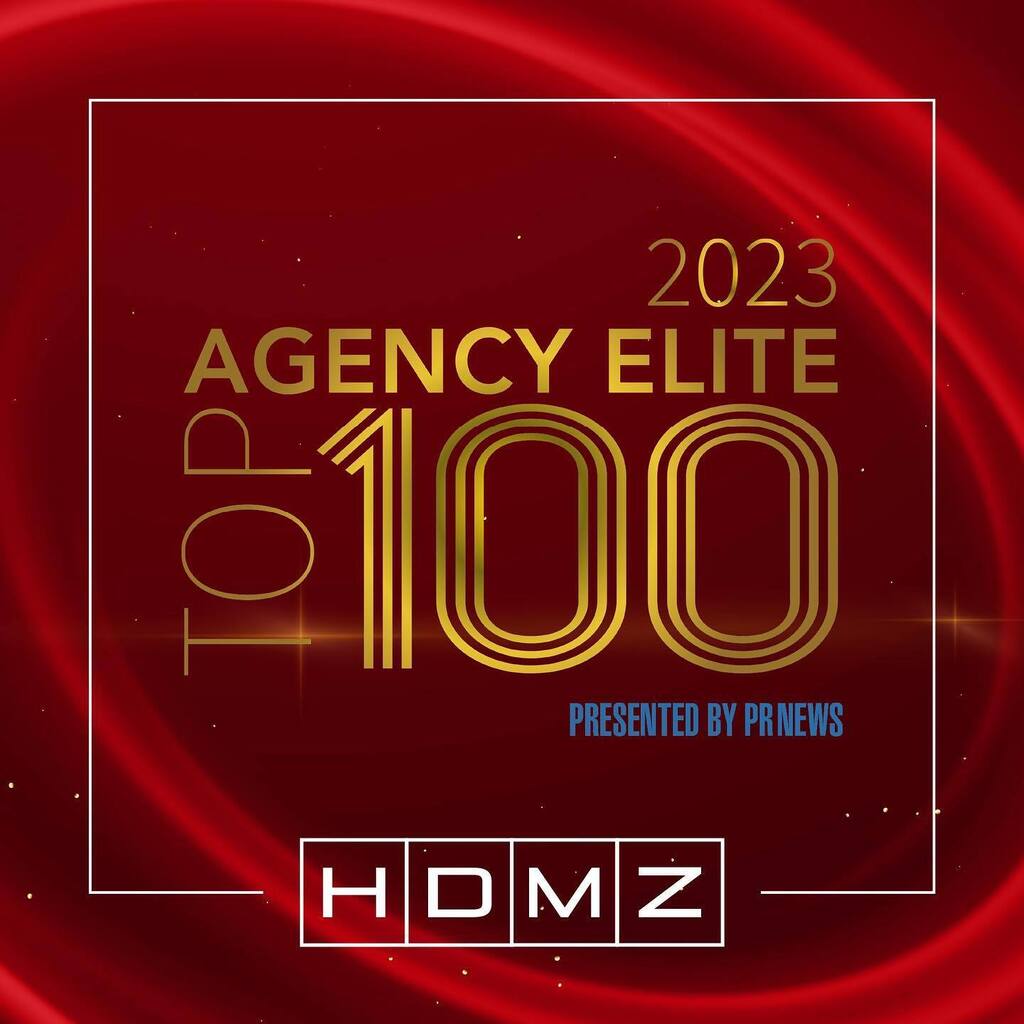 HDMZHealth's tweet photo. We are honored to have made the list of “2023 Agency Elite Top 100” from PRNews! Each year, an exclusive group of agencies are selected to represent the best and brightest firms in PR and Communications. Congratulations, HDMZers! 🍾 https://t.co/xbu7GJTgH8 https://t.co/UOnICHmash