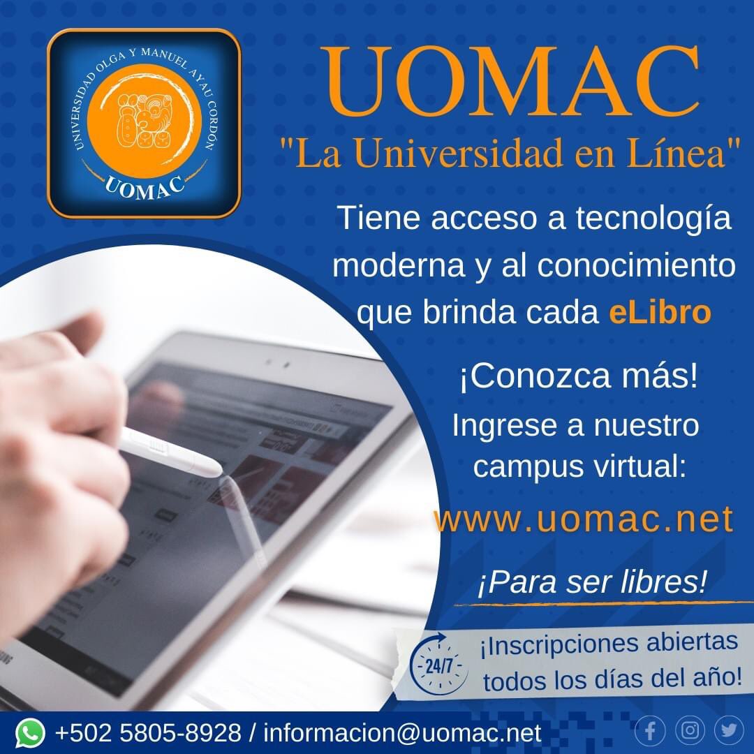 UOMAC_'s tweet photo. Para más información ingrese a nuestro Campus virtual: https://t.co/EbjcBdHdiM 💻
UOMAC "La Universidad en Línea"
¡Para ser libres!
📲 +502 5805-8928
📩 informacion@uomac.net
#UOMAC
#ParaSerLibres
#EducaciónEnLínea
#doctorados
#Maestría
#Maestrías
#LicenciaturasOnline https://t.co/7Bcuu27SAd